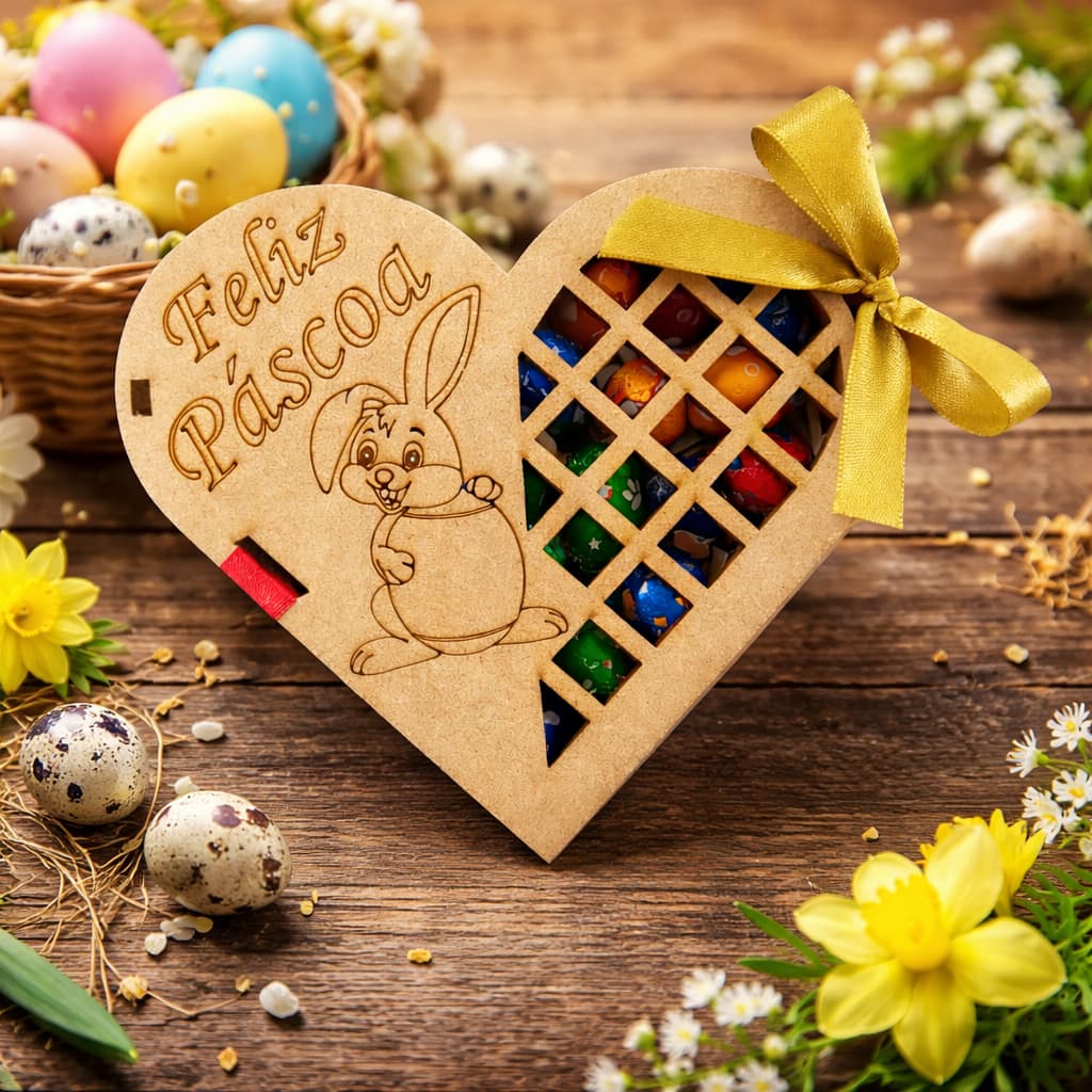 Kit Caixa de Decoração Páscoa Decorativa Presente Lembrancinhas