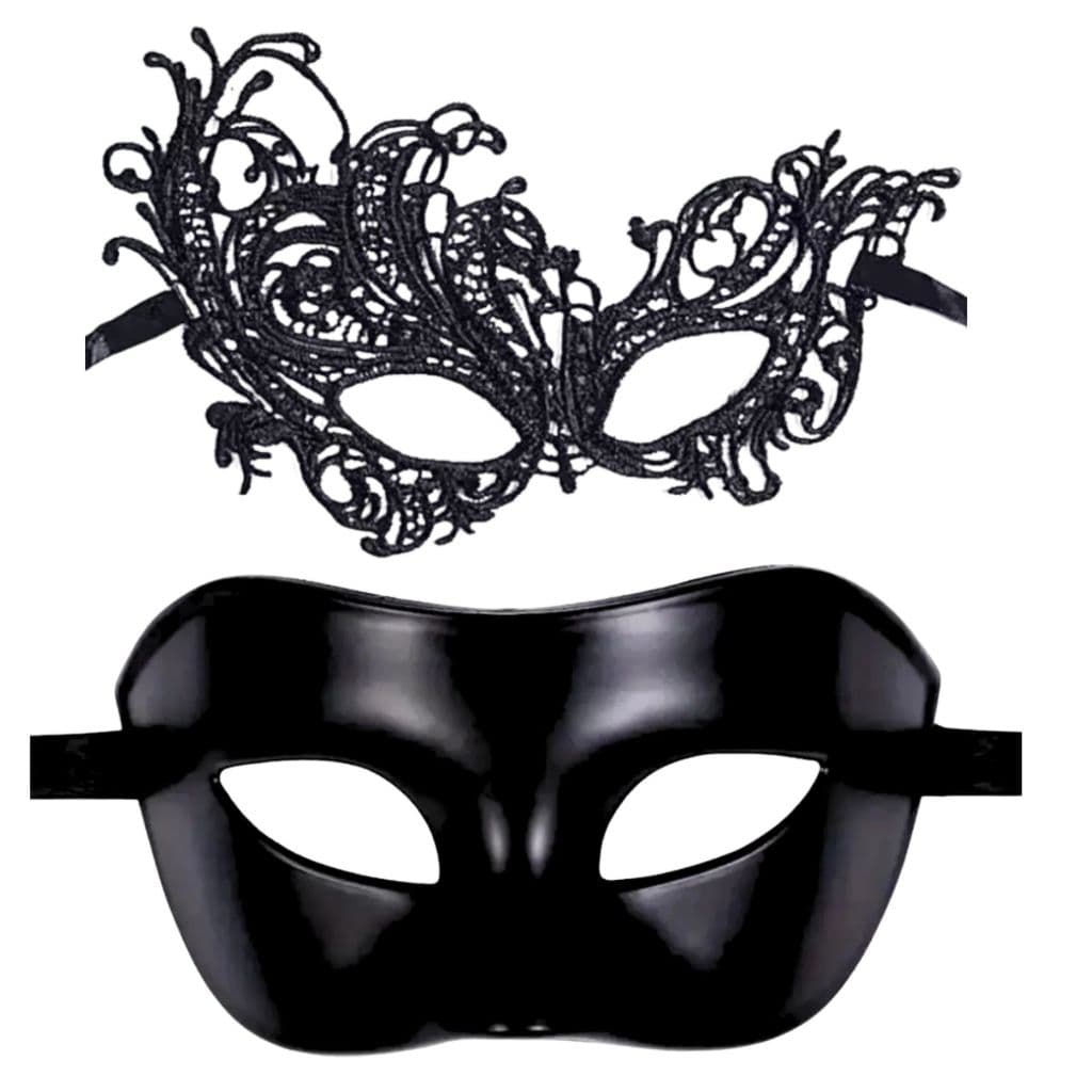 Kit Mascara Casal Sexy 50 Tons Preta + Mascara De Renda Fest