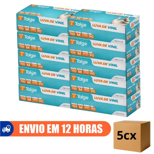 Luva Descartável Transparente Sem Pó Vinil 500un Talge