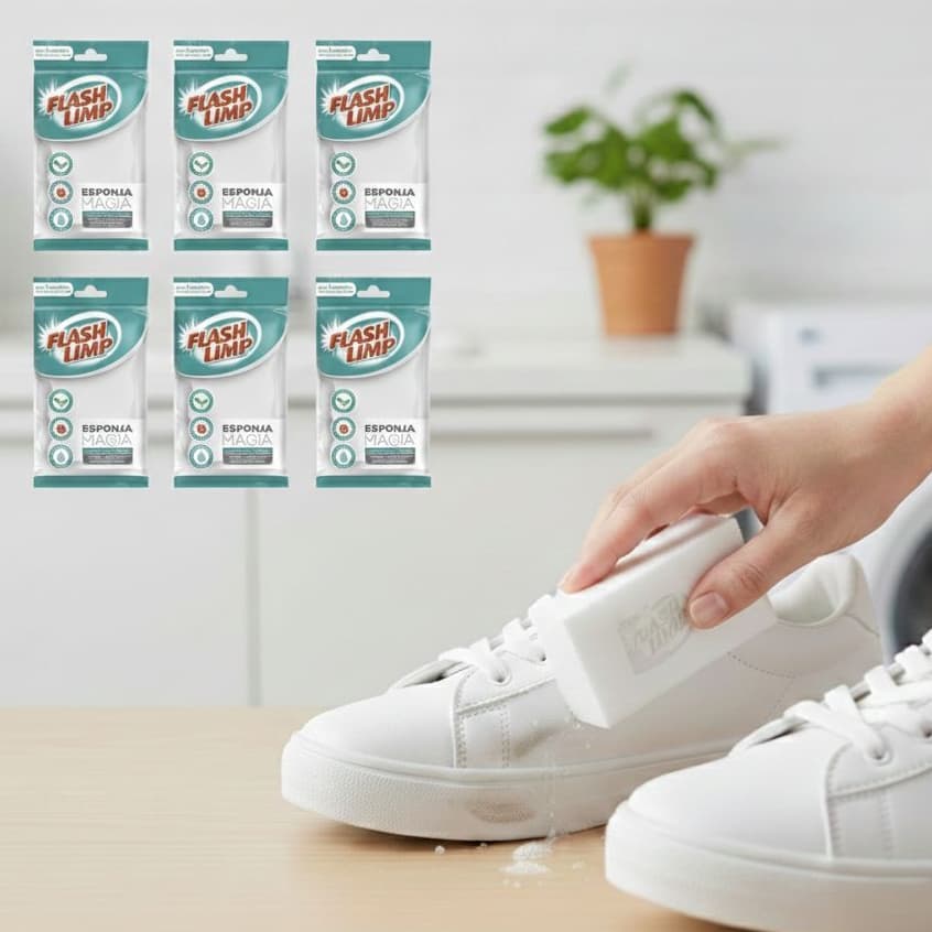 Esponja Magica Tira Mancha Com 6 Unidades Flash Limp Para Casa Cozinha Limpeza Empresas Comercios