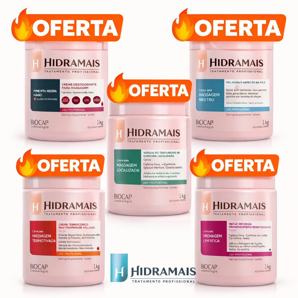 Creme Hidratante Para Massagem 1kg- 500GR-60G HIDRAMAIS - Escolha o Seu
