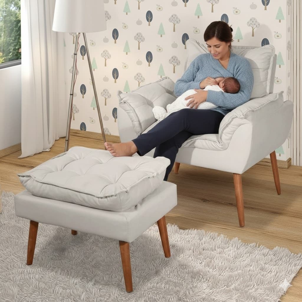 Poltrona de descanso-poltrona puff de brinde-poltrona de amamentação-cor extras