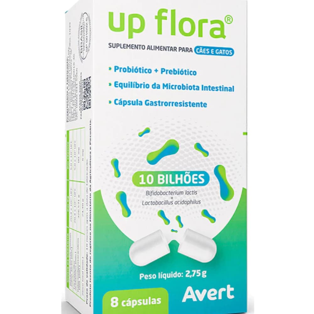 Up Flora Mini 8 Cápsulas para Cães e Gatos - Avert