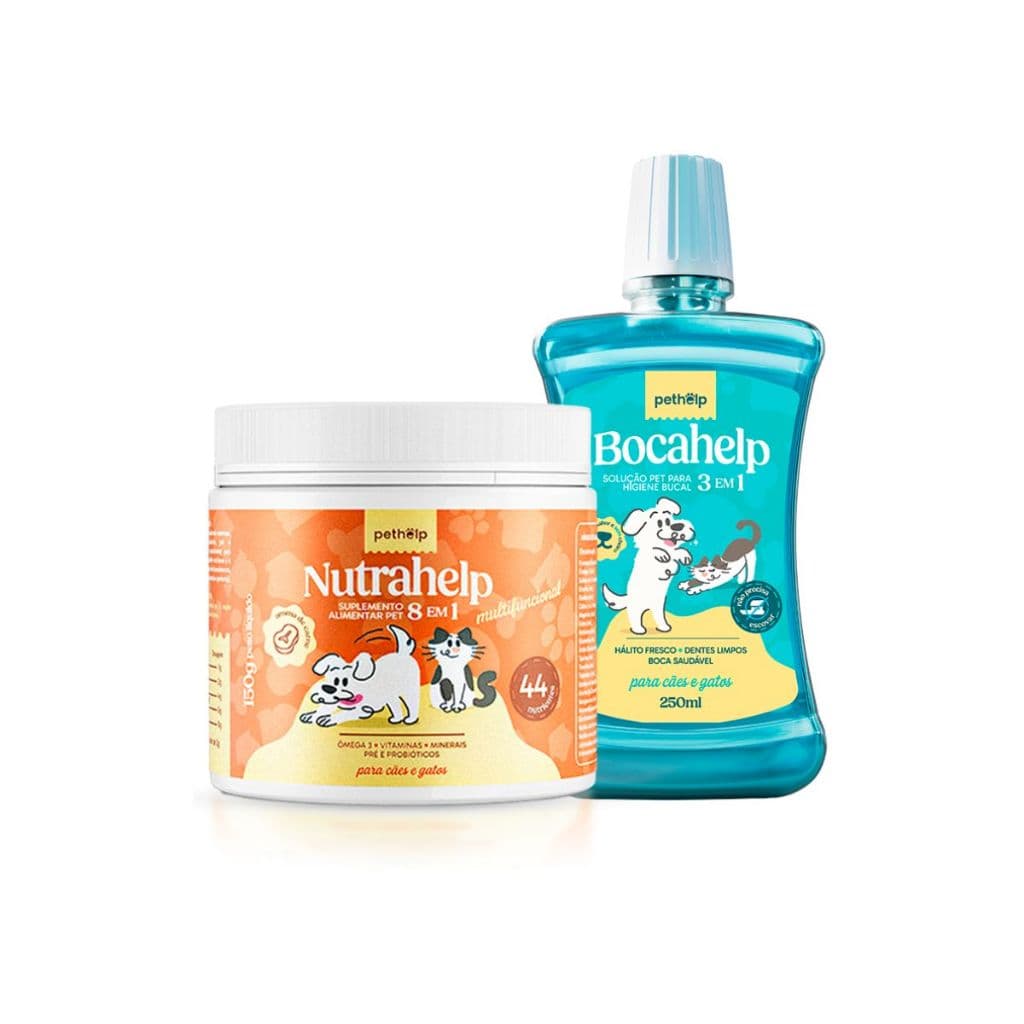 Kit 1 Nutrahelp E 1 Bocahelp Cuidados Para Pets