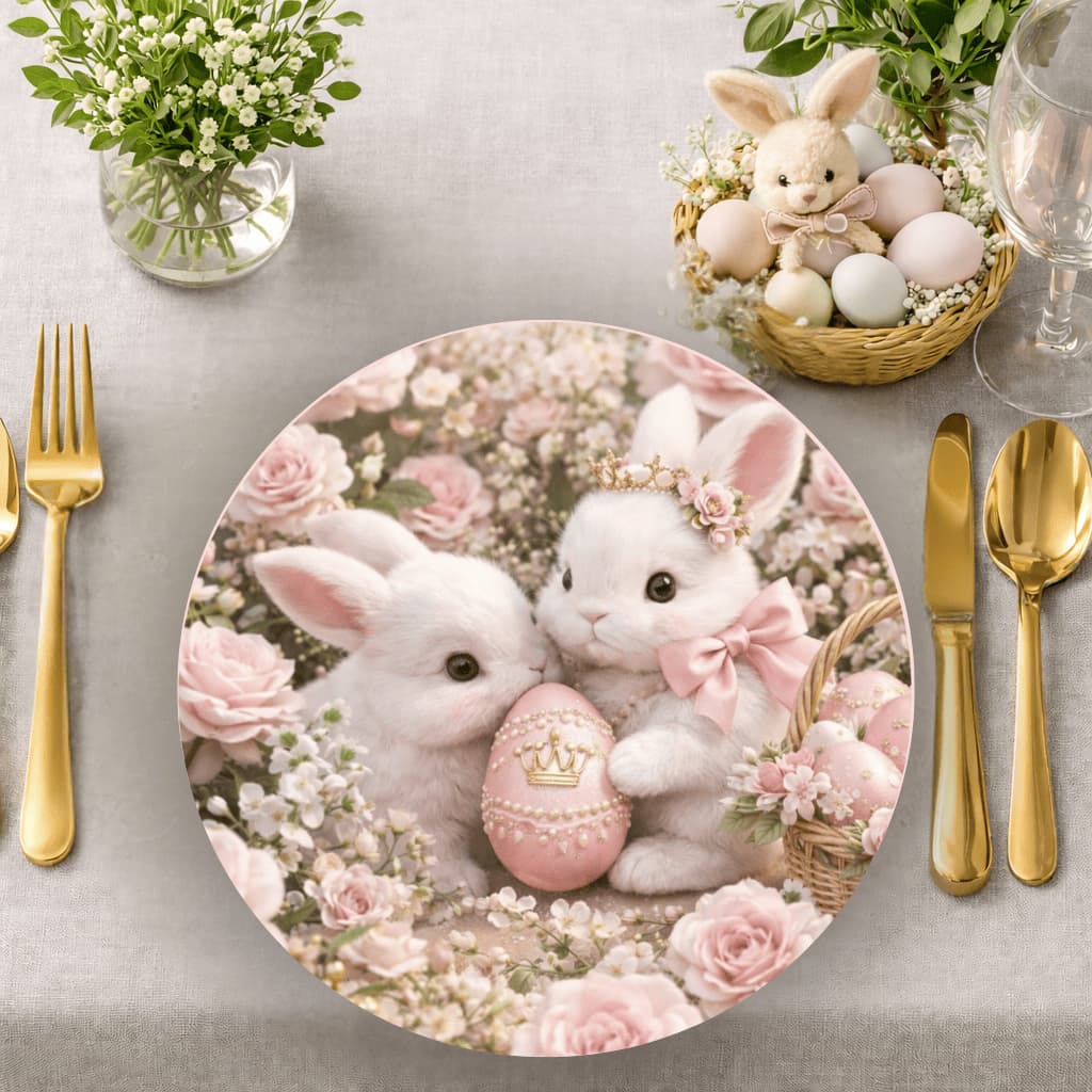 Sousplast de Páscoa para Mesa Posta – Decoração Elegante para Mesa de Jantar/Jogo Americano/Suplá/Decoração de mesa