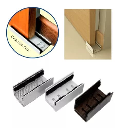 Pino Guia 80mm Para Porta De Correr Prateado