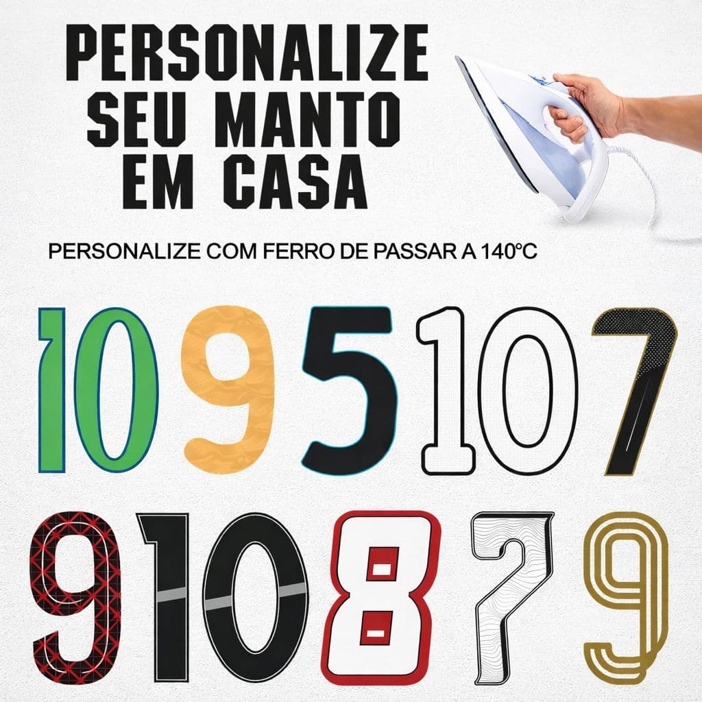 Kit Nome + Número Frase Para Personalização De Camisas De Times de Futebol