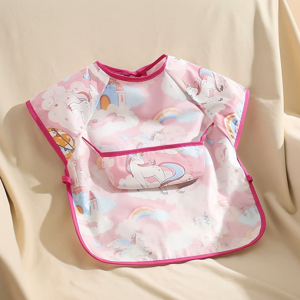 Babador Infantil Impermeável Com Coletor Unicornio 2 - 2 meses a 2 anos