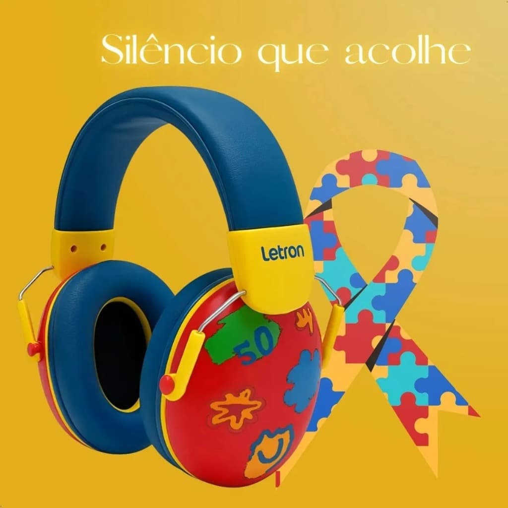Abafador de Ruídos Infantil Letron Color Joy Leonora – Proteção Auditiva com Conforto e Estilo