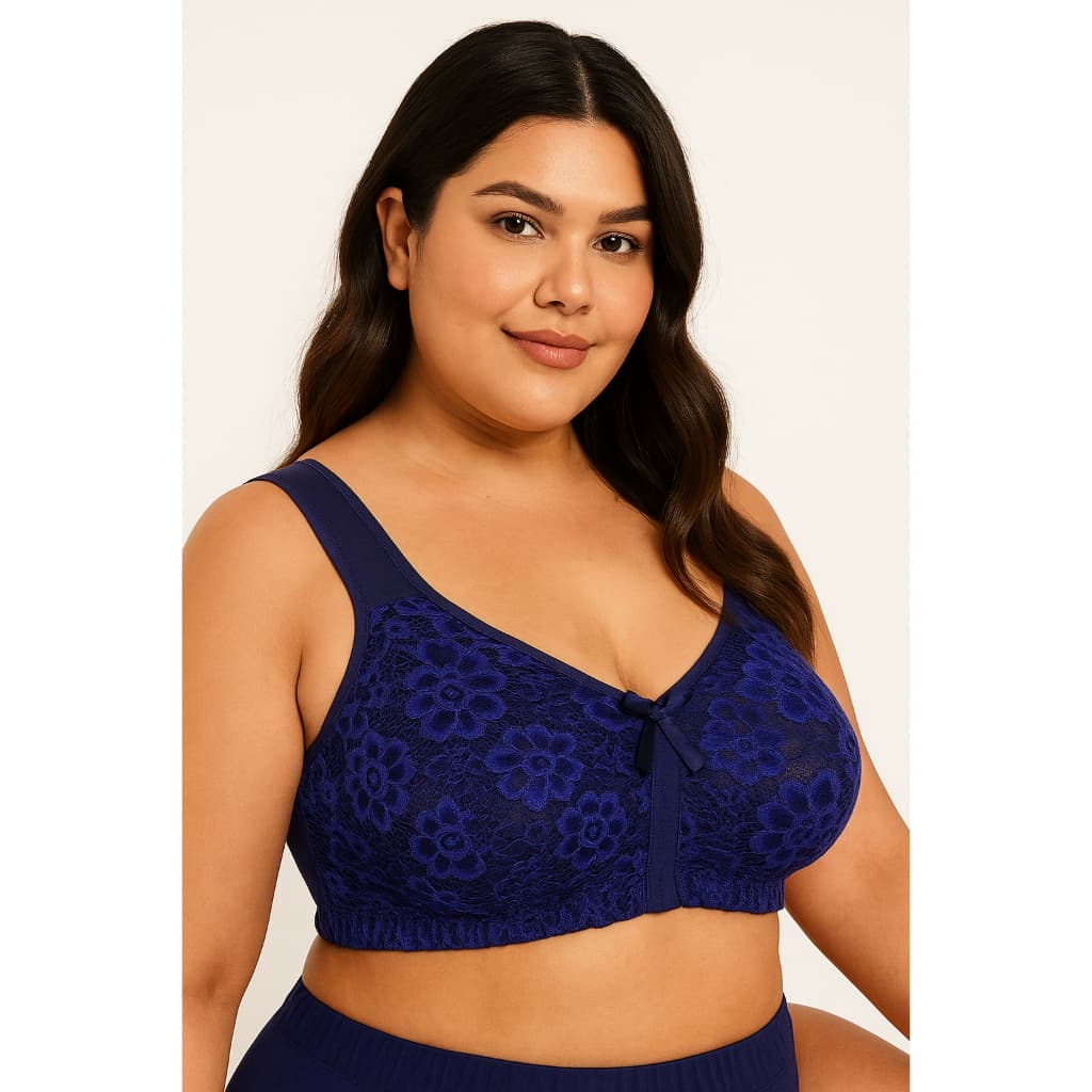 Sutiã Top Renda Alças Acolchoadas Reforçado Plus Size