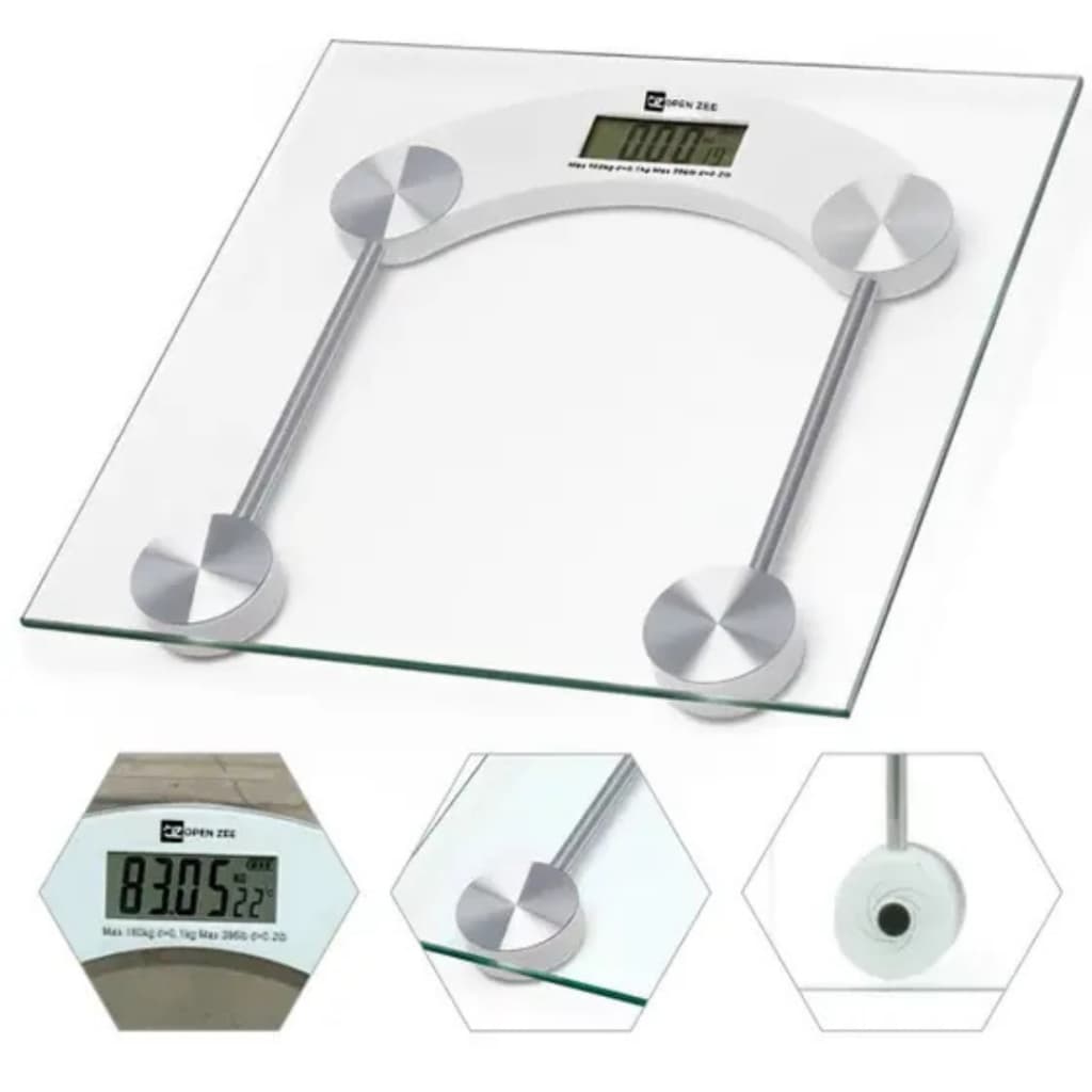 Balança Corporal Digital Vidro Temperado Até 180kg Display LCD Touch