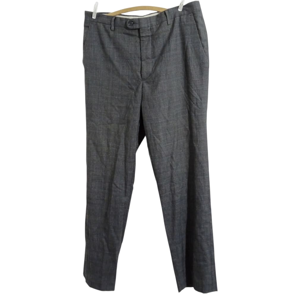 Calça Social Masculina Alfaiataria modelo italiano lã listras Cinza CLÁSSICA fino Marca Brooksfield Brechó Tamanho M