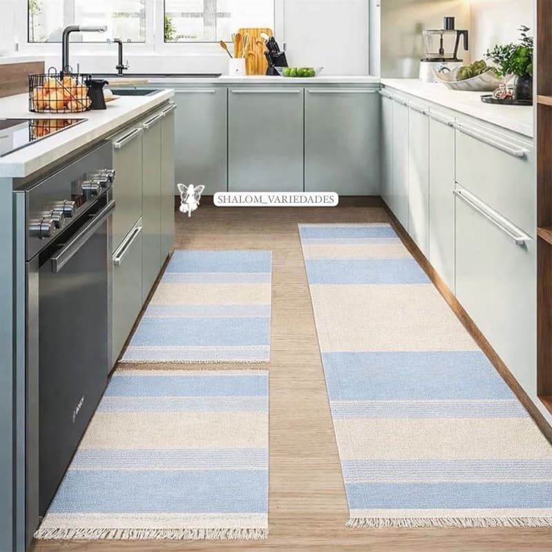 Jogo de Passadeira 3 Peças Passadeira para Cozinha Kit 3 Peças de Passadeira com Tapetes Cozinha Três Peças de Tapete