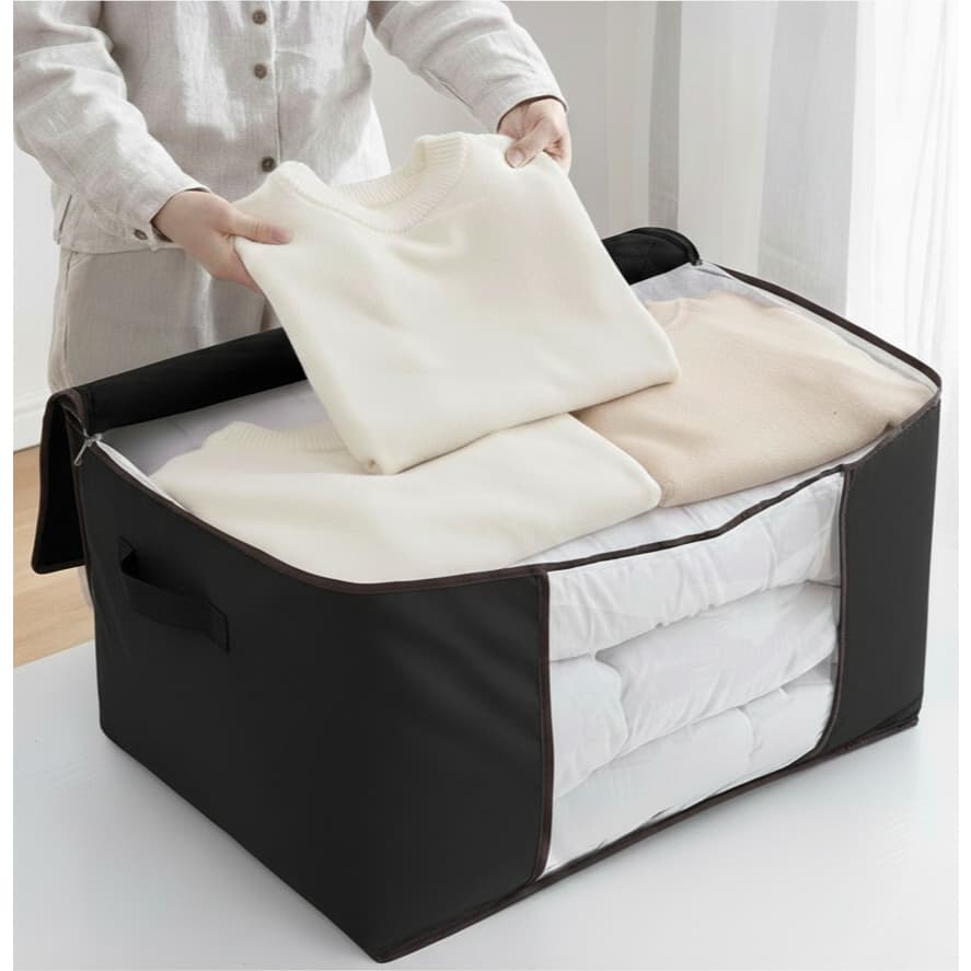 Kit 3 Caixa Saco Organizador Guarda Roupa Grande Ecológico Anti-Poeira Umidade Insetos Multiuso