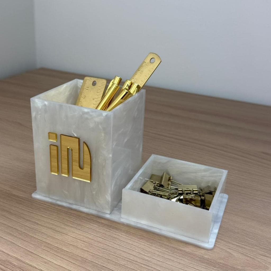 Organizador de canetas GLOW clips personalizado escritório clínica consultório