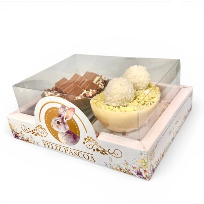 10 Caixas Luxo para 2 Ovos de 100g - Coleção Páscoa da Transformação-Presente.