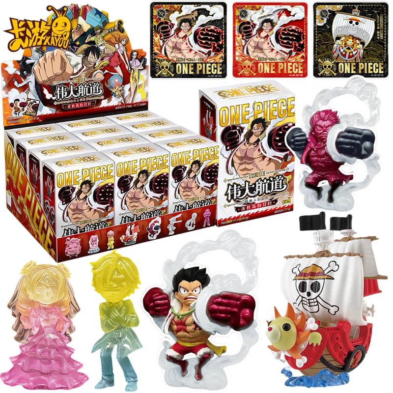 🏴‍☠️ One Piece Kayou – Box de Bonecos + Cartão Mini Figuras Colecionáveis • Luffy • Aleatório