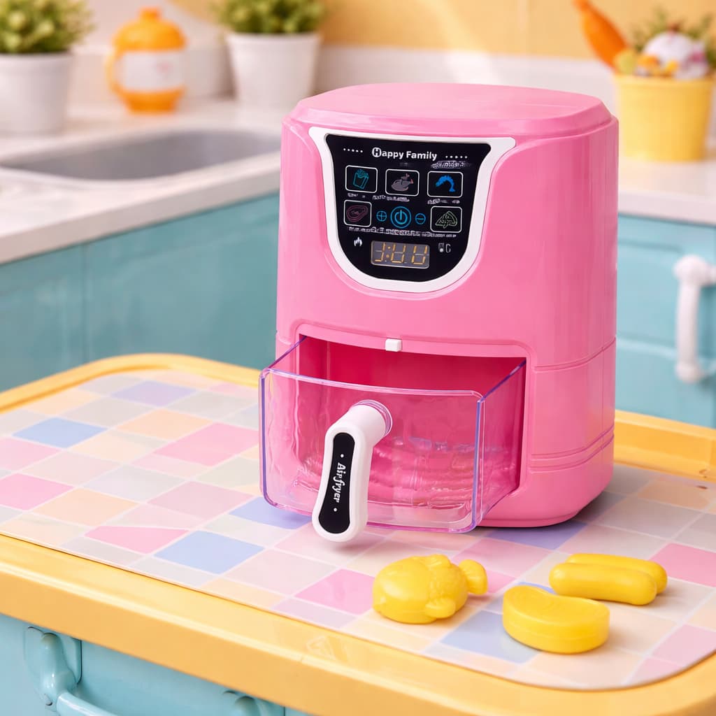 Brinquedo Air Fryer Infantil Rosa Com Acessórios Faz De Conta Brinquedo Meninas Cozinha Infantil