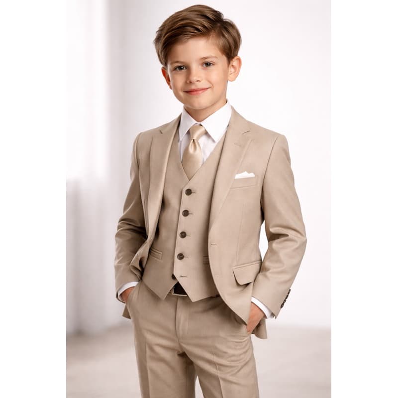 Terno Infantil Bege Qualidade Premium Com Colete
