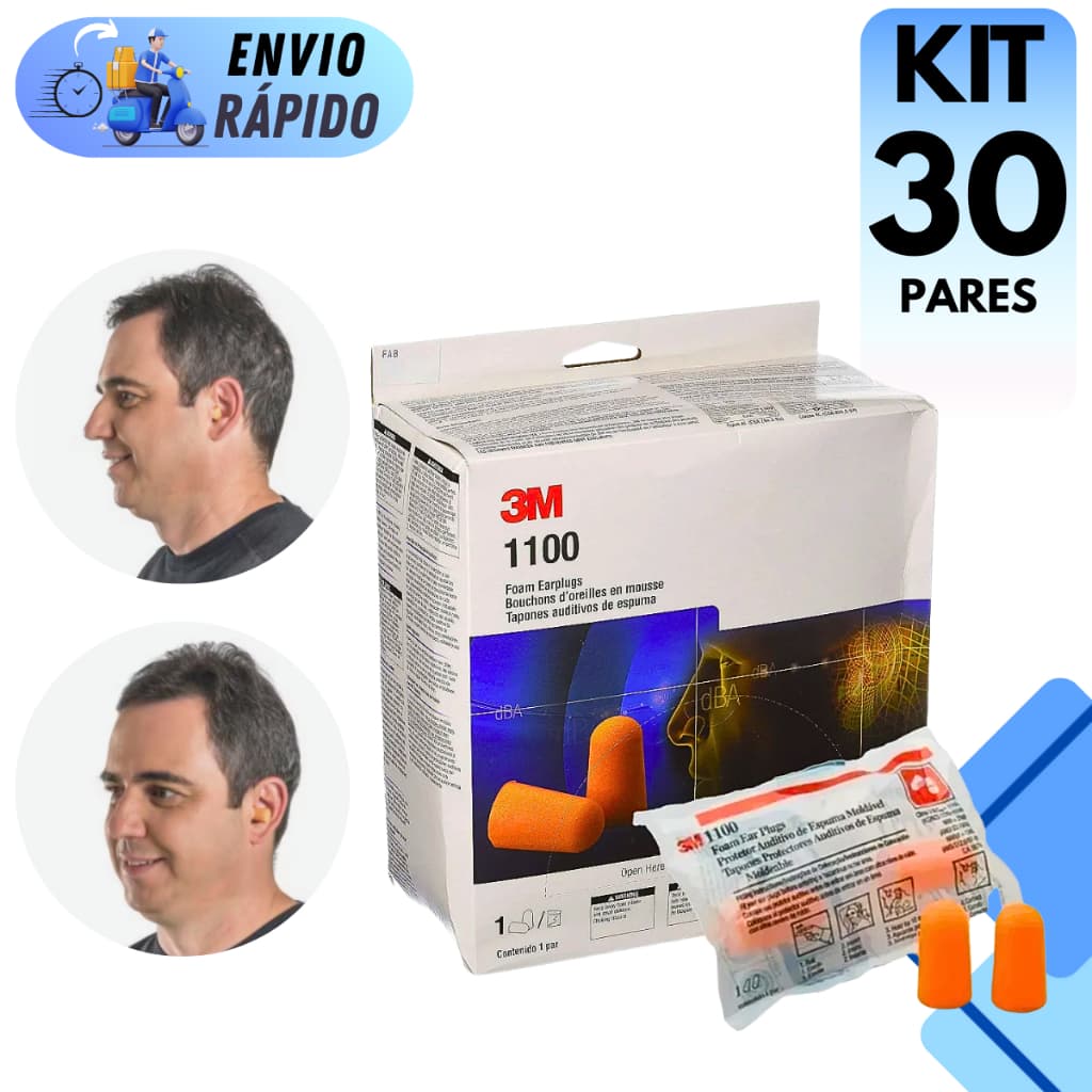 KIT 20 A 30 PROTETORES AURICULAR DE ESPUMA ABAFADOR 3M DE RUÍDOS PARA OUVIDOS SEM CORDÃO VEDAÇÃO