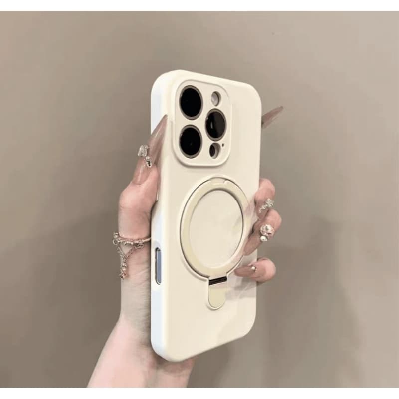 Novo Silicone Líquido Magnético Para Capa Resistente A Choques Magnéticos iPhone16 15 14 13 12 ProMax Suporte Dobrável A