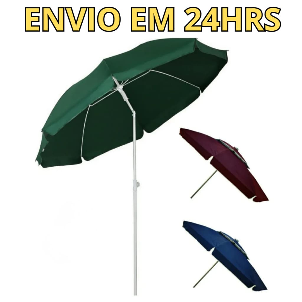 Guarda-sol Gigante Articulado 2,4 Metros Piscina Praia Pesca Liso