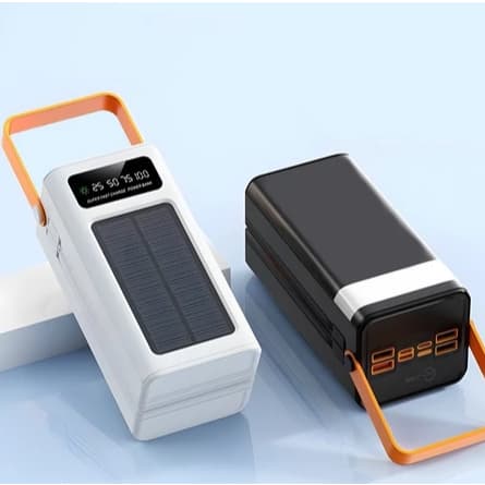 Carregamento solar com cabo, banco de energia portátil de grande capacidade, 50000mAh