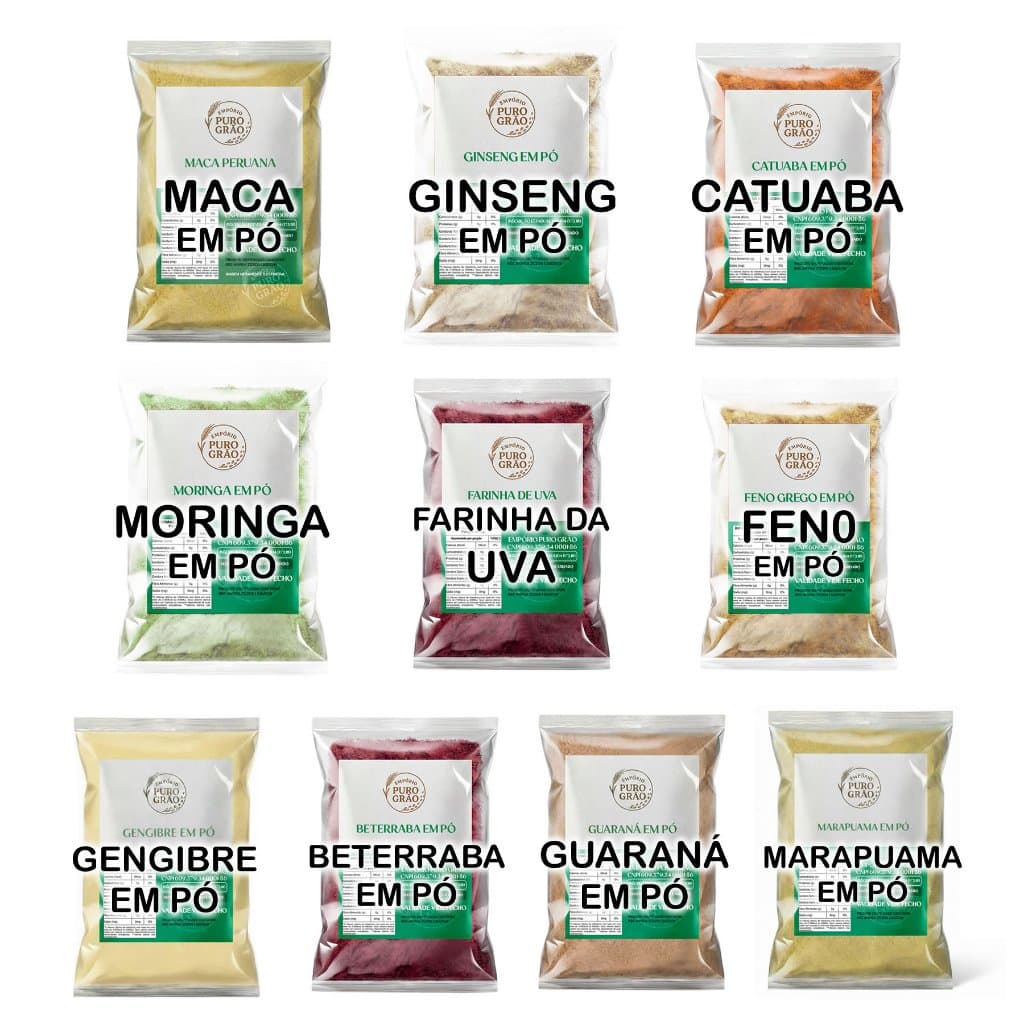 Pré Treino Natural 10 Itens Energético Mistura Bebida Pó - Beterraba Gengibre Guaraná Uva ...