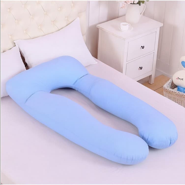 Almofada Gestante Corpo Inteiro 1,20m 100% Algodão – Conforto para Gravidez e Amamentação