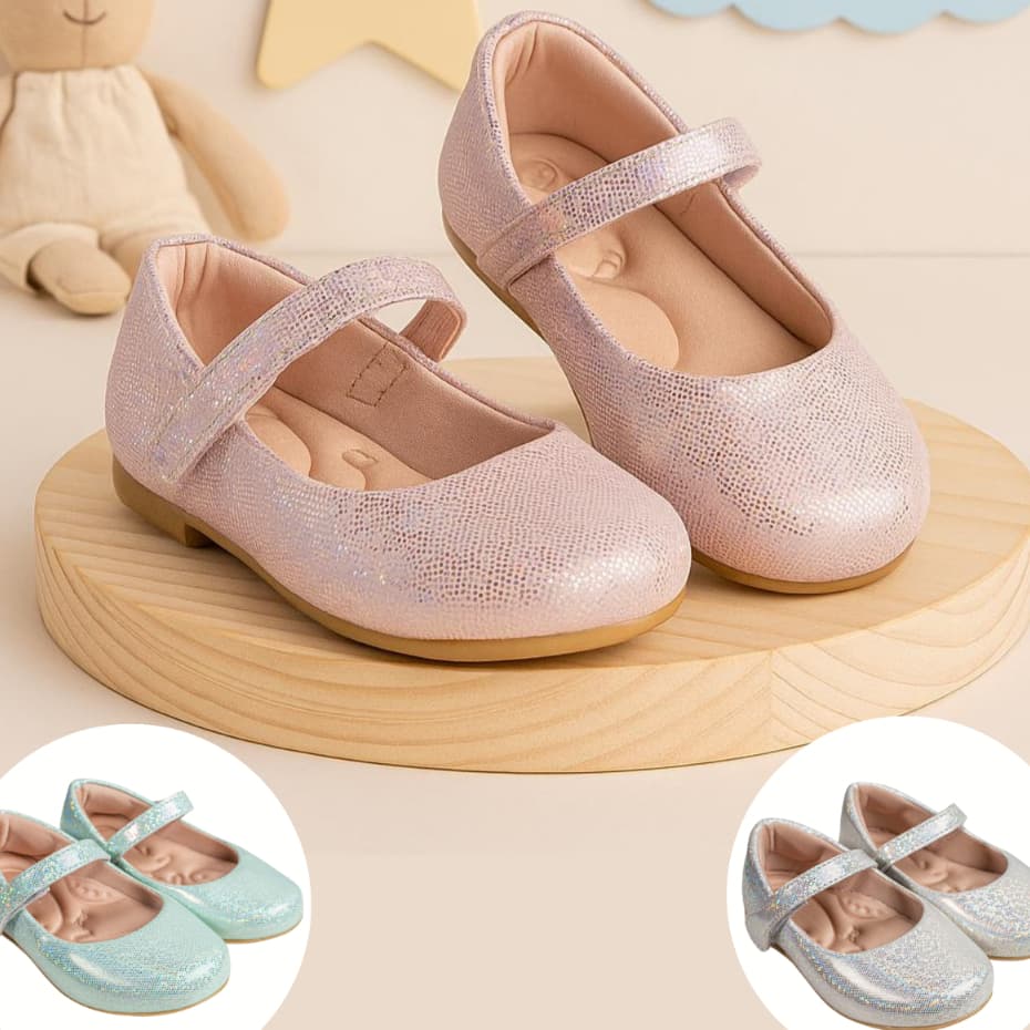 Sapatilha Infantil Menina Boneca Brilho Batizado Festa Casamento Casual Confortável Promoção Moda