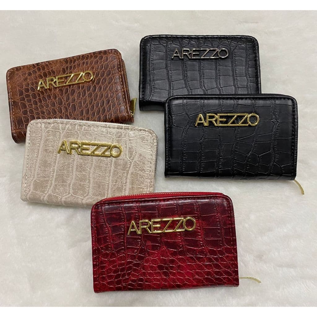 carteira feminina em couro de ziper porta cartao bolso moedas CNH RG documentos