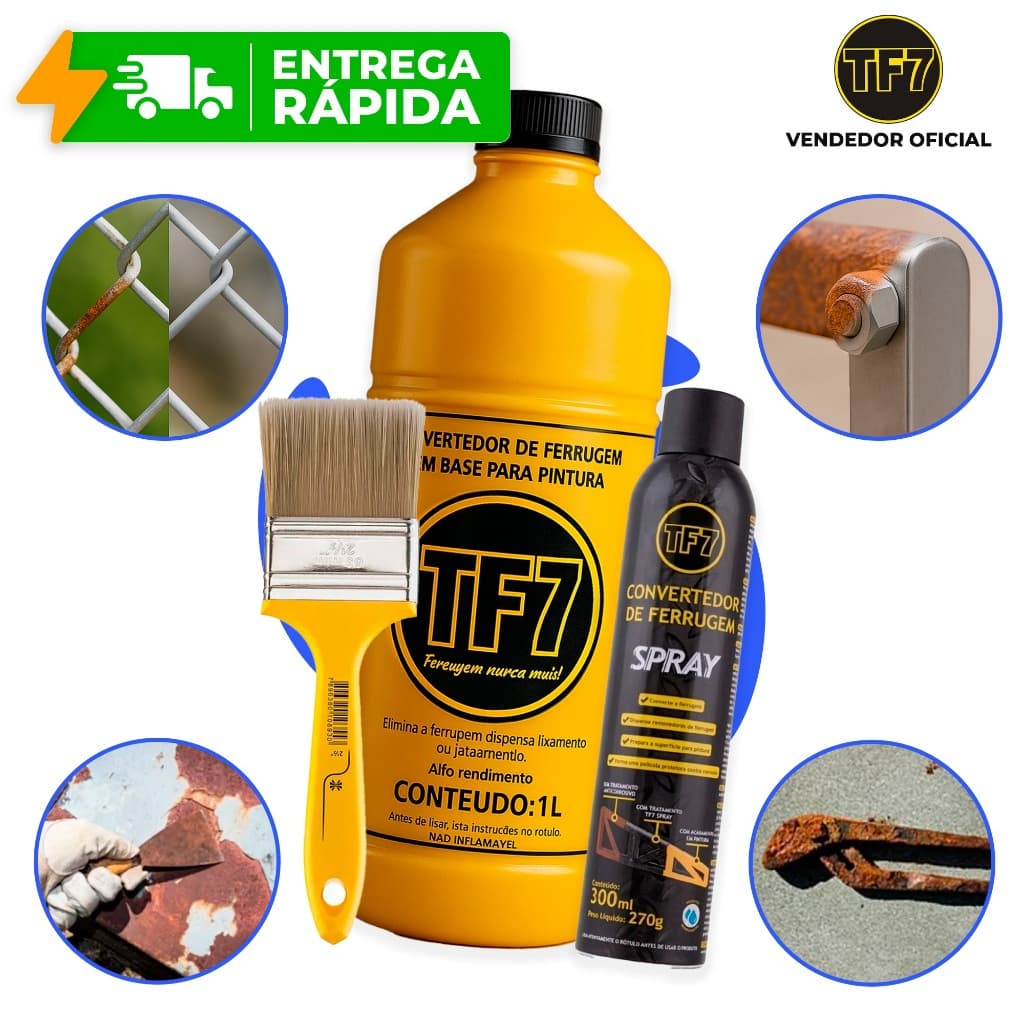 TF7 + Pincel Fundo Convertedor De Ferrugem