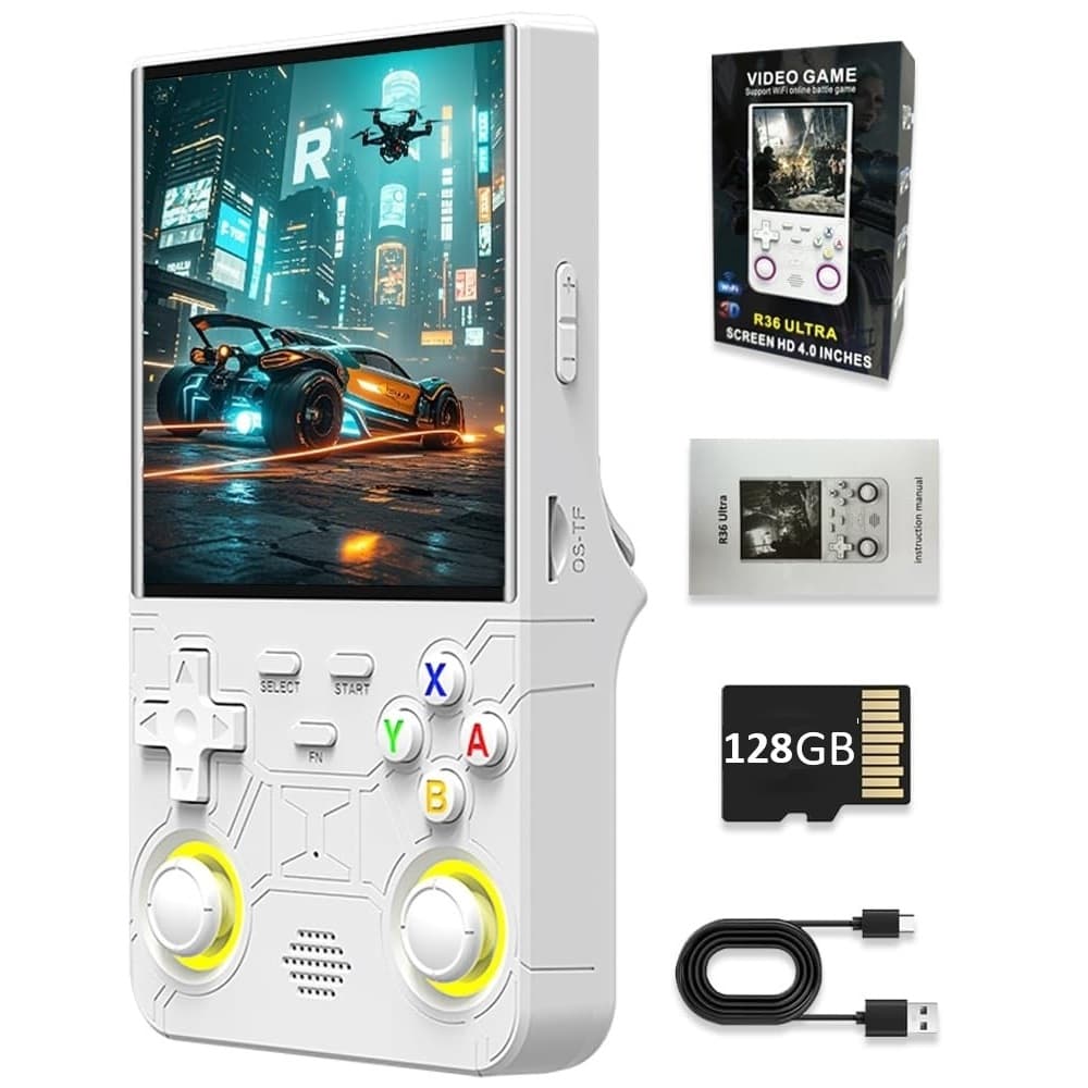 R36 ULTRA  Console Portátil Jogos Vídeo Game 128/64GB Linux I Tela IPS 4.0 HD  I LED I WI-FI Nativo