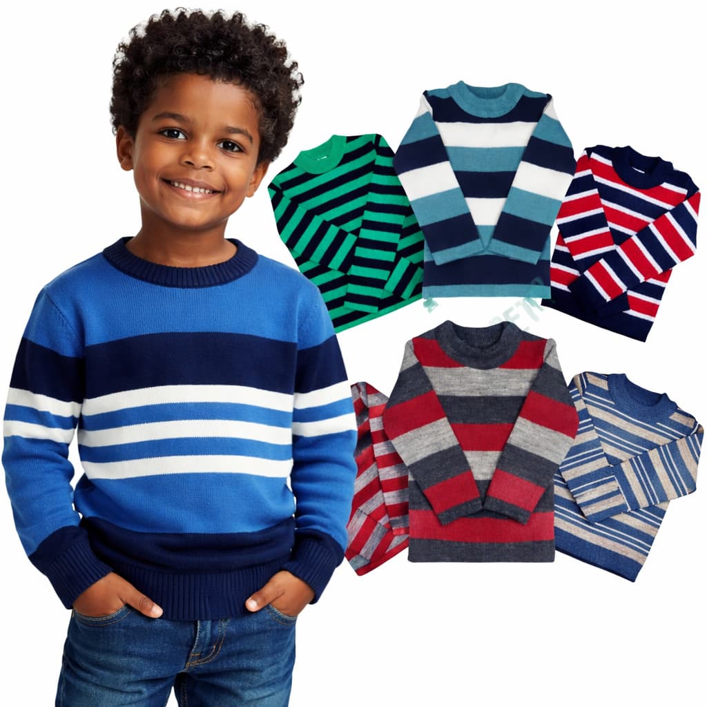 Kit 2 Suéter Infantil Tricô Menino Masculino Tam 1 ao 8 Anos Cores Sortidas Quentinho