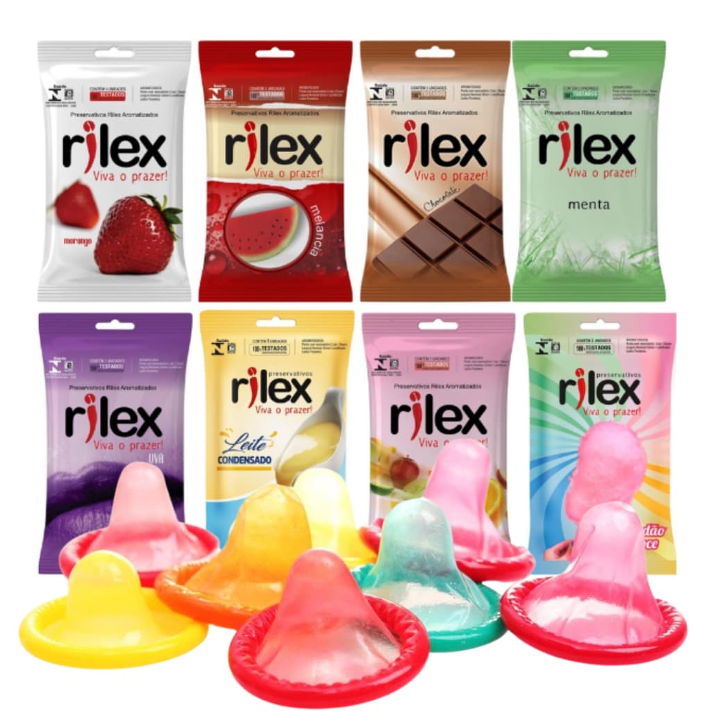 Preservativo Camisinha Rilex Aromático Colorido Produtos Eróticos +18