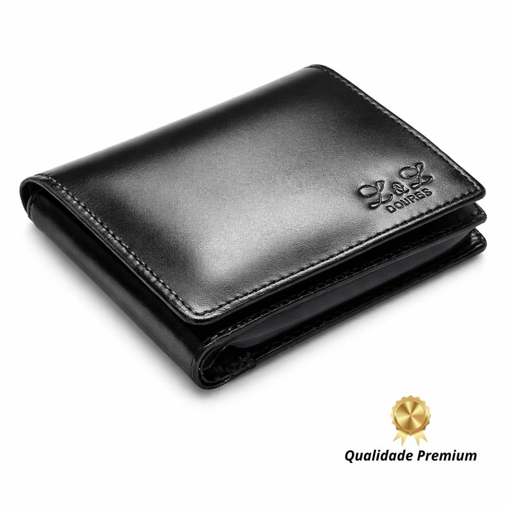 Carteira Masculina de Couro Porta Cartão CNH Slim