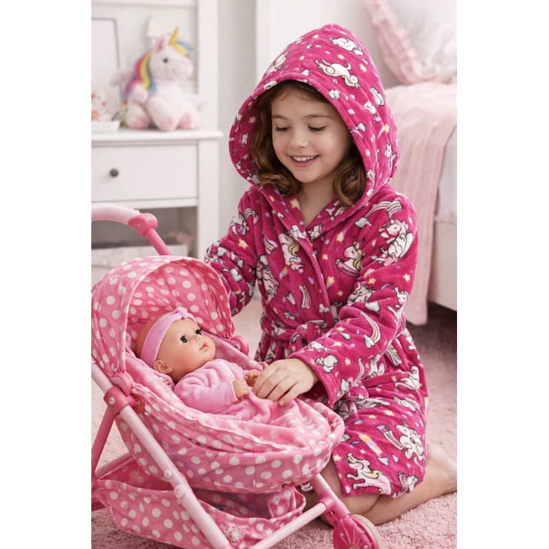 ROUPÃO DE UNICÓRNIO PINK. ROUPÃO INFANTIL SUPER FOFINHO. ROUPÃO PÓS BANHO/NATAÇÃO. ROUPÃO INVERNO.