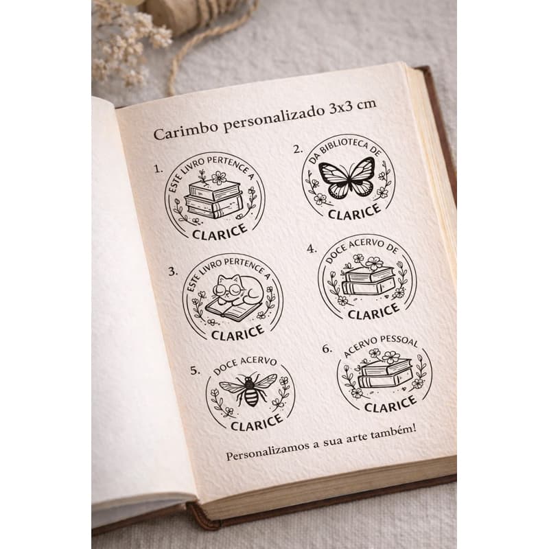 Carimbo para livros - biblioteca particular - ENVIO RÁPIDO