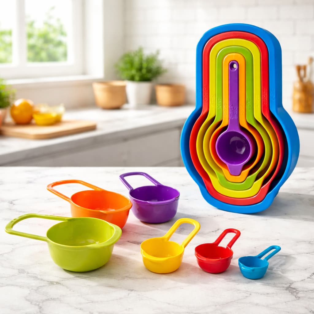 Kit Conjunto 6 Peças Medidores de Colheres Para Alimentos e Líquidos