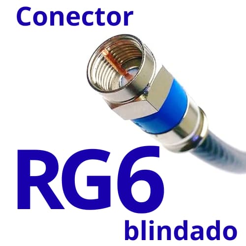 Conectores RG6 Compressão F Blindado Azul  para TV, Antena Digital, Satélite, CFTV e Internet kit com 10 Conector RG6