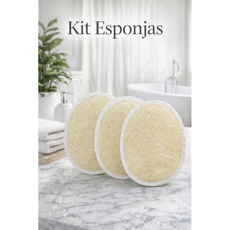 Kit Bucha Esponjas Oval para Banho e Limpeza Corporal | Esfoliação Suave | Remove Impurezas | Ideal para Uso Diário