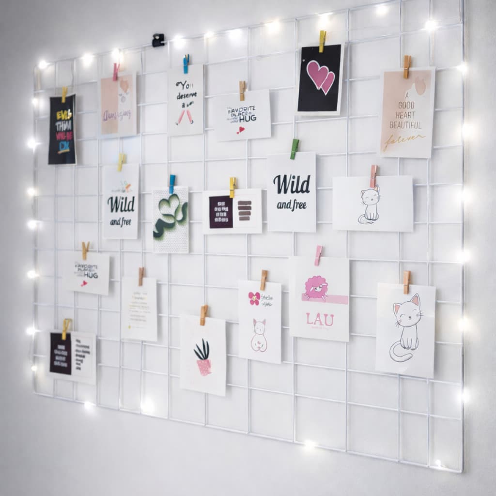 Memory Board Grade de Fotos com Led 2m mais Mini Prendedores Coloridos