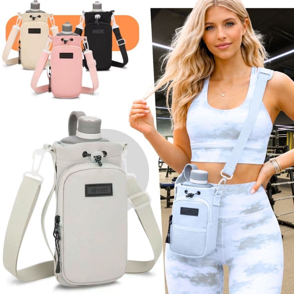 Bolsa Transversal para Garrafa de Água e Celular – Ideal para Caminhada e Corrida - Envio Imediato