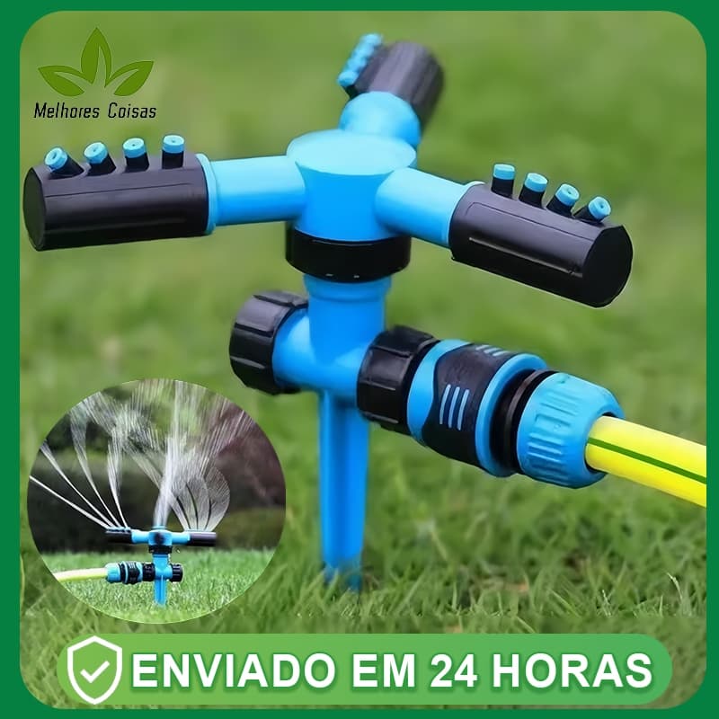 Aspersor 360° Automático  Suporte De Água Jardim Rotativo Sistema De Irrigação De Gramado