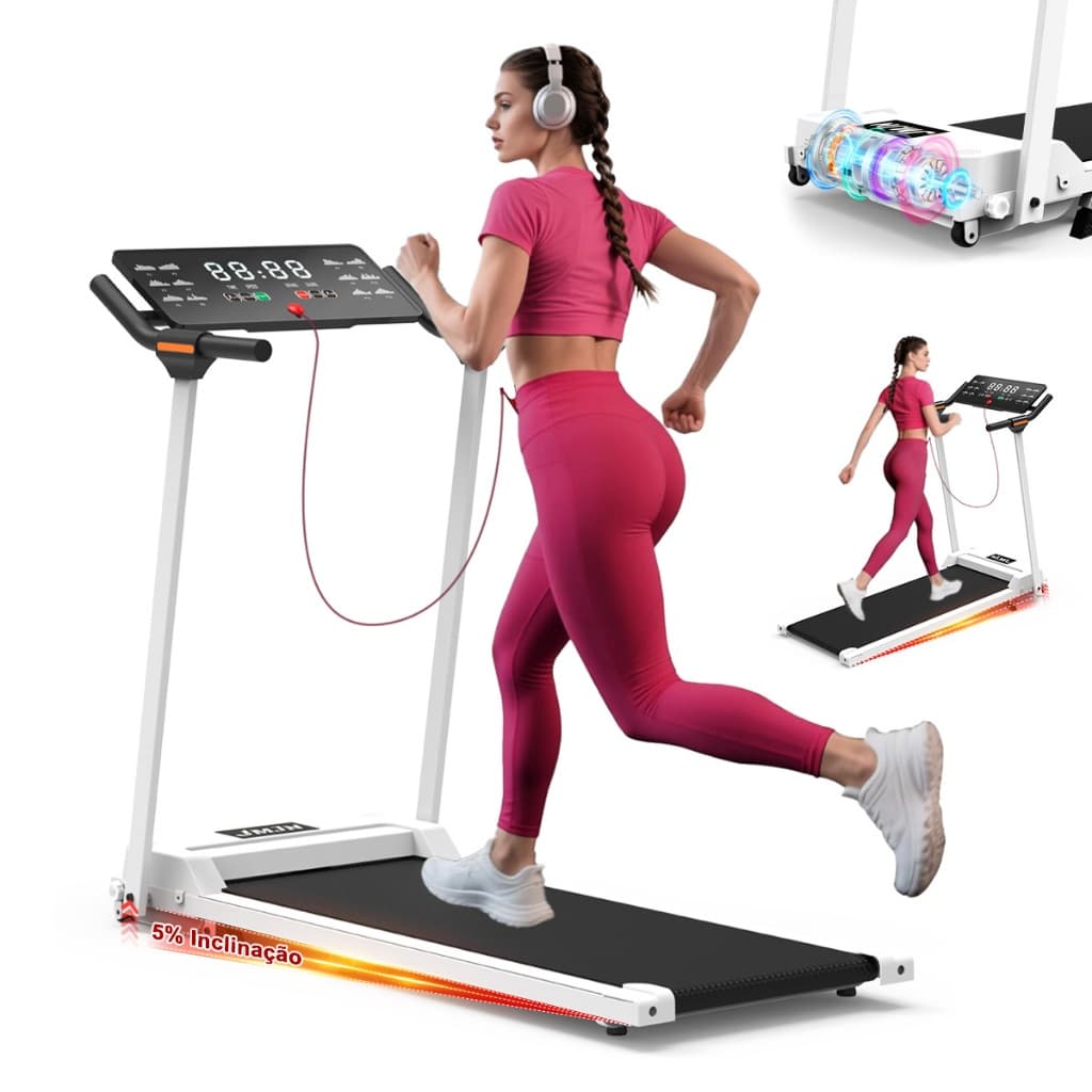 Esteira Ergométrica Elétrica Trainer de Caminhada Mecânica Dobrável Self Machine com Display suporta 100kg