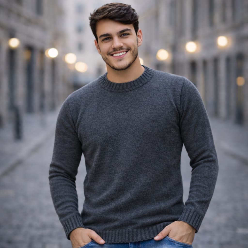 Sueter Masculino Inverno Manga Longa Blusa Masculina De Frio Trico