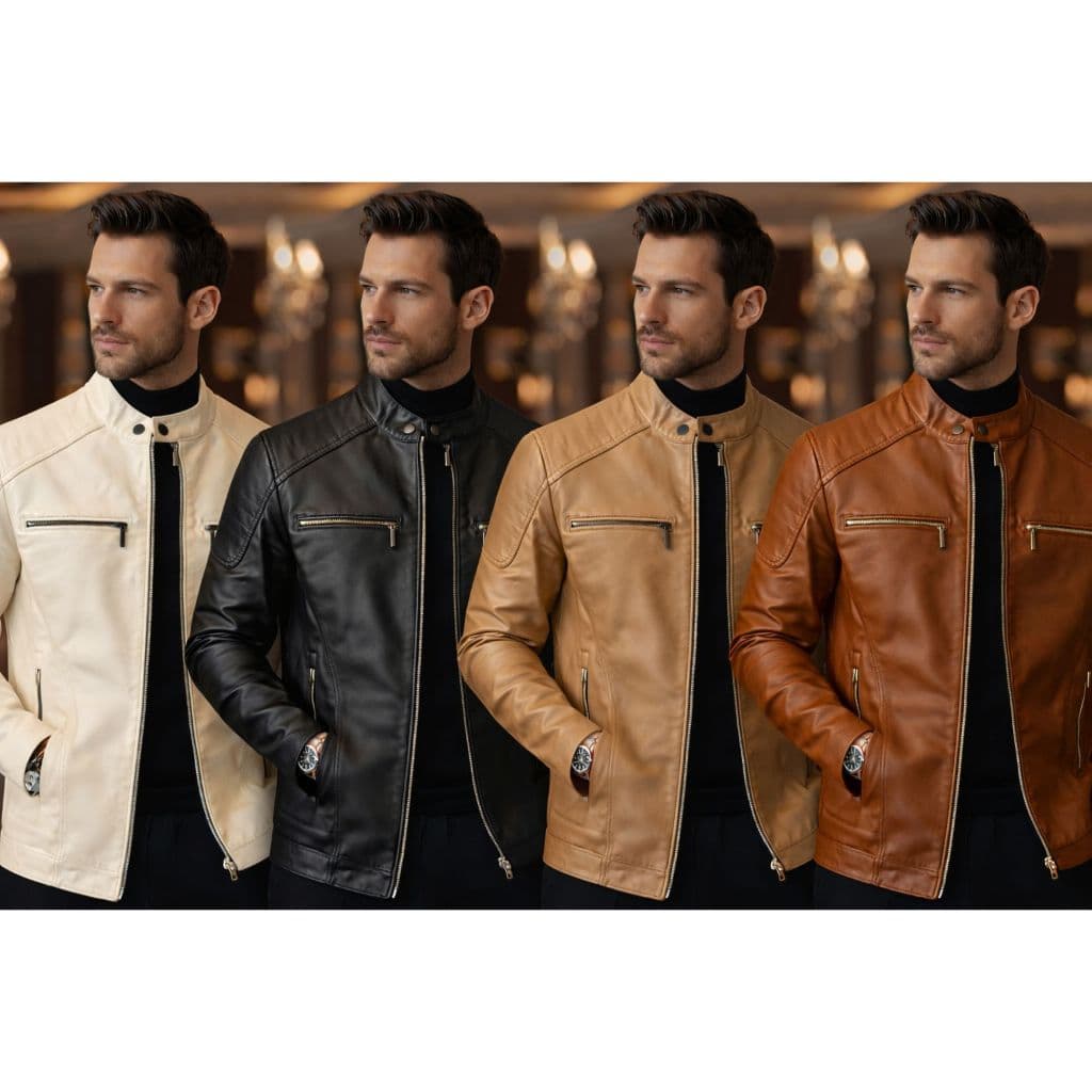 Jaqueta de Couro Slim Masculina com corte moderno e acabamento premium feita em couro