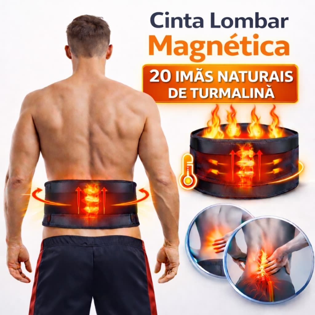Cinta Lombar Magnética Imãs Turmalina Terapia Alivia Dor Nervo Ciático Costas Auto-aquecimento