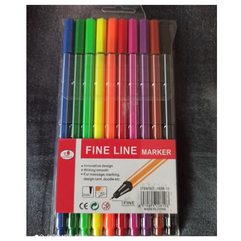 Kit Canetinha 12 Cores Canetas Colorida Fine  0.4mm Material Escolar Ponta Fina Volta as aulas