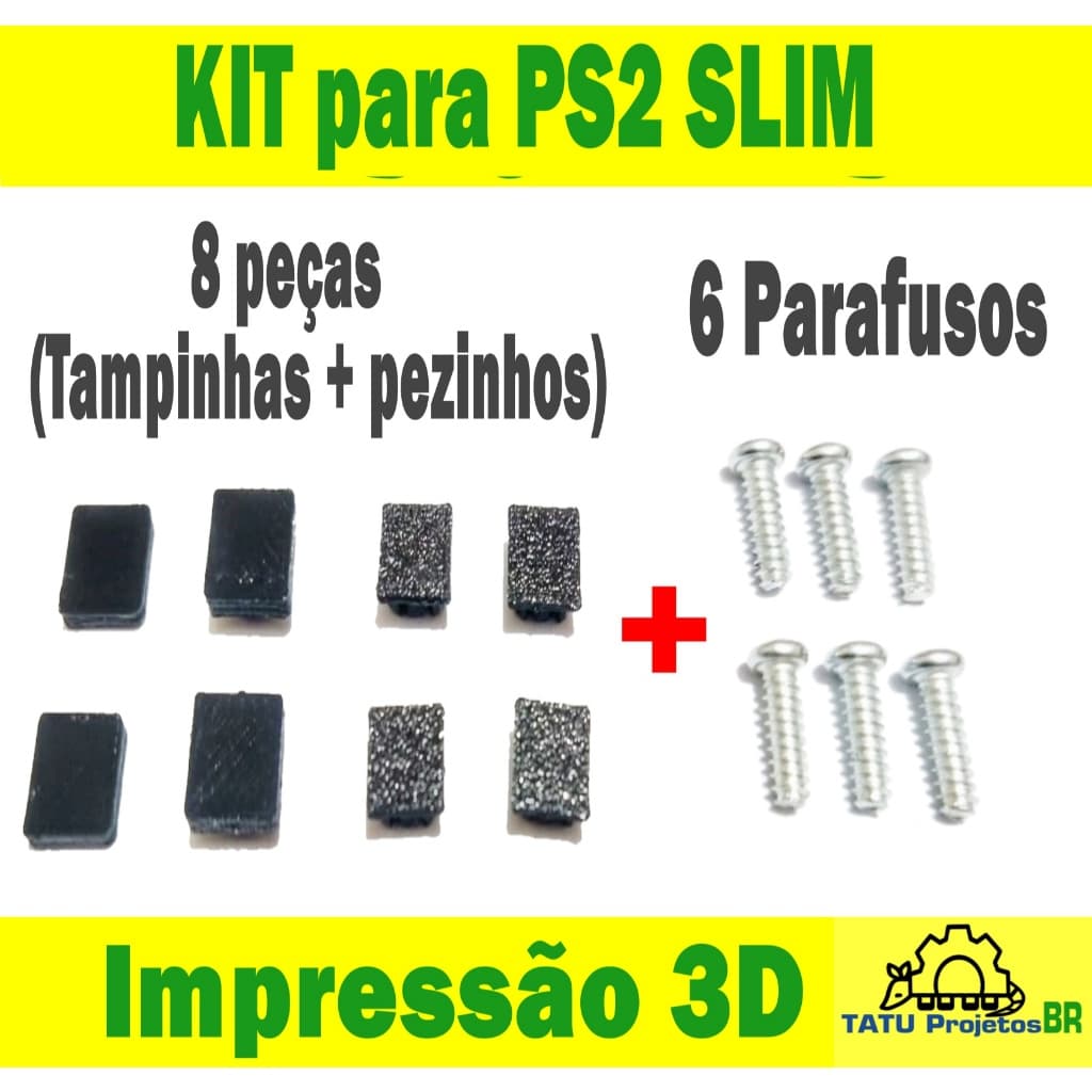 KIT Tampinha Protetora Parafuso PS2 slim com Parafusos Playstation 2